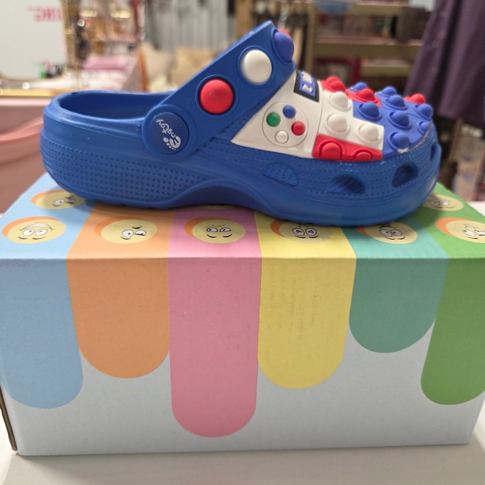 Engtoy Kids Blue Video Game Pop It Clogs Player 2 Gaming Fidget Shoes 11